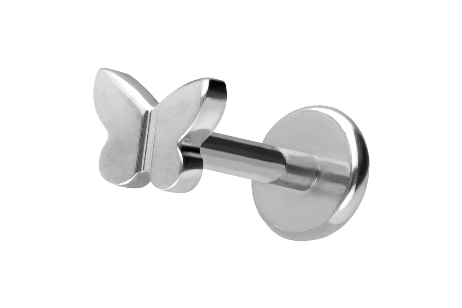 Titan Labret Piercing mit Push Fit SCHMETTERLING